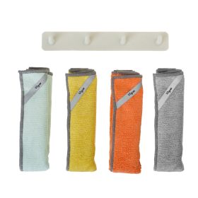 VIGAR RENGØ SET  Комплект закачалка с 4 куки и 4 микрофибърни кърпи, цветни