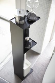 YAMAZAKI Tower Slim Шкаф органайзер за тоалетна, черен